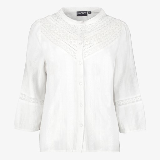 Dames blouse wit met kant
