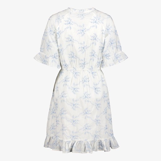 Dames jurk wit met bloemenprint
