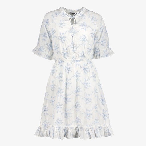 Dames jurk wit met bloemenprint