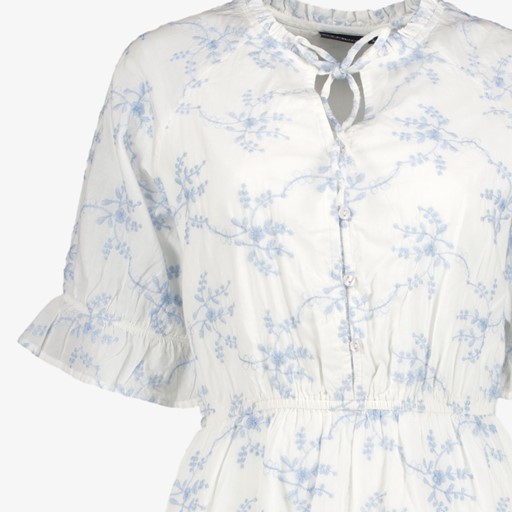 Dames jurk wit met bloemenprint