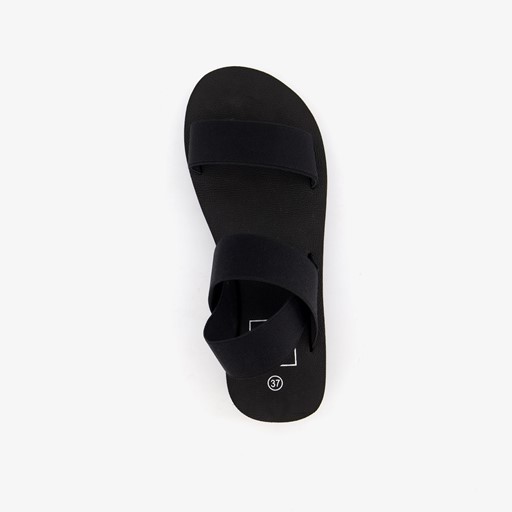 Dames sandalen met plateauzool zwart