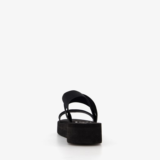 Dames sandalen met plateauzool zwart