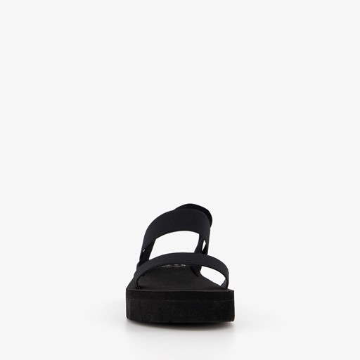 Dames sandalen met plateauzool zwart