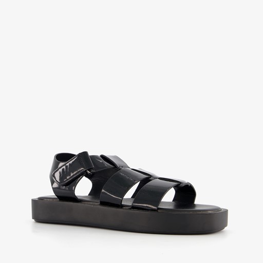 ONLY Shoes dames lak vissers sandalen zwart