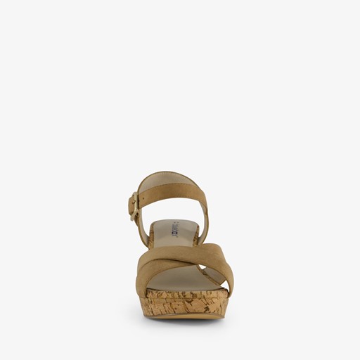 Dames sandalen met hak beige