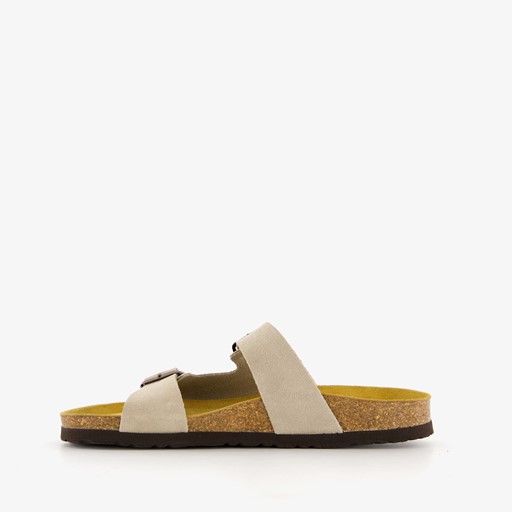 Leren dames bio slippers beige