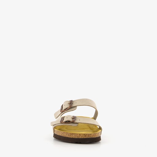 Leren dames bio slippers beige