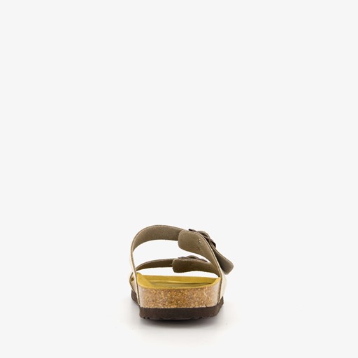 Leren dames bio slippers beige