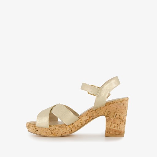 Dames sandalen met hak goud