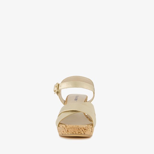 Dames sandalen met hak goud