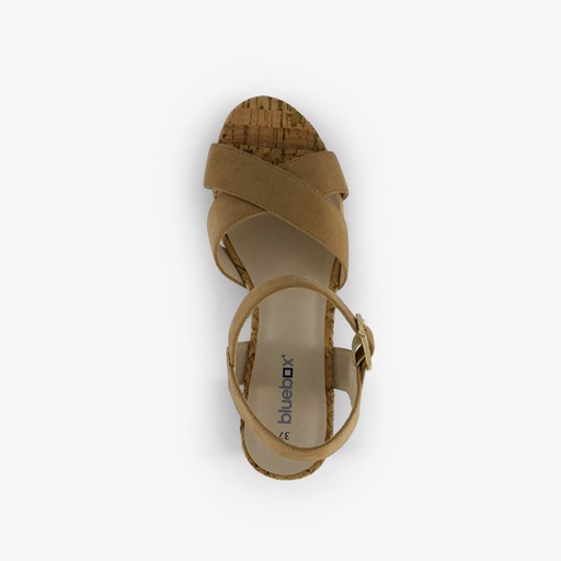 Dames sandalen met hak beige