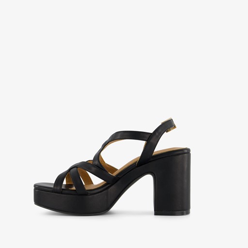 Dames sandalen met hak zwart