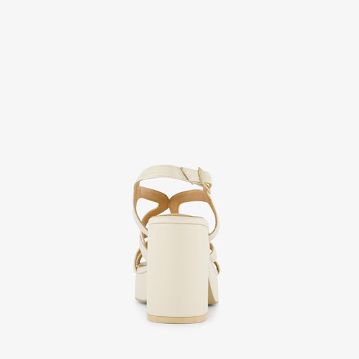 Dames sandalen met hak beige