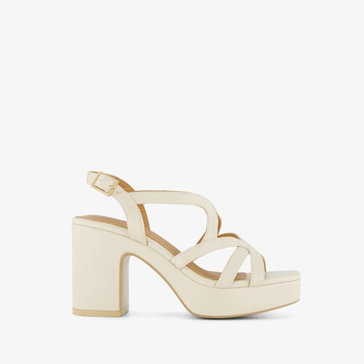 Dames sandalen met hak beige