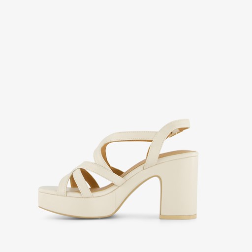 Dames sandalen met hak beige
