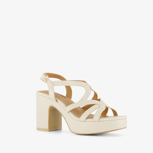 Dames sandalen met hak beige