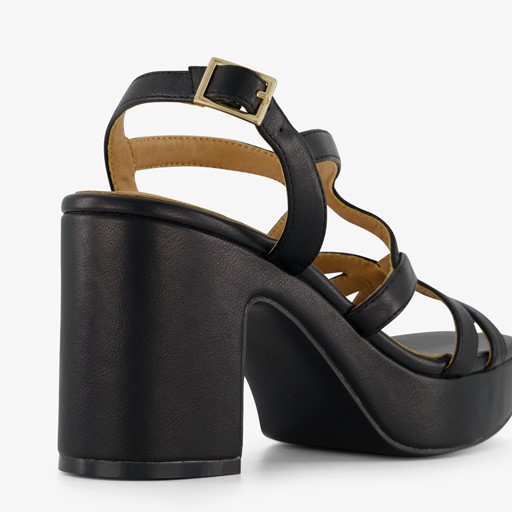 Dames sandalen met hak zwart