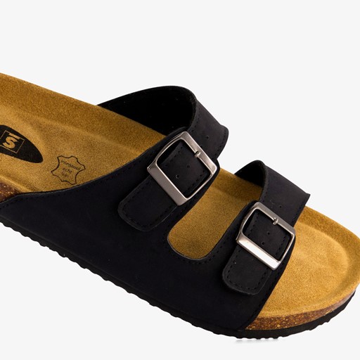Heren bio slippers zwart