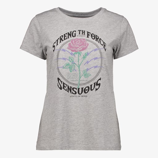 Dames T-shirt grijs met opdruk