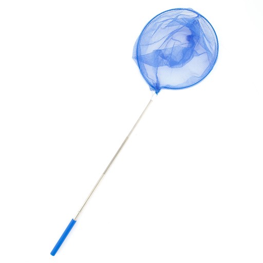 Blauwe visnet met uitschijfbare steel