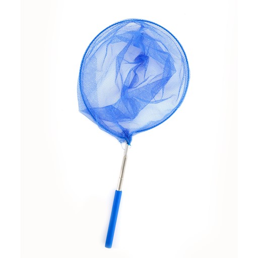 Blauwe visnet met uitschijfbare steel