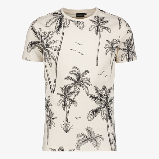 Heren T-shirt met palmbomen wit