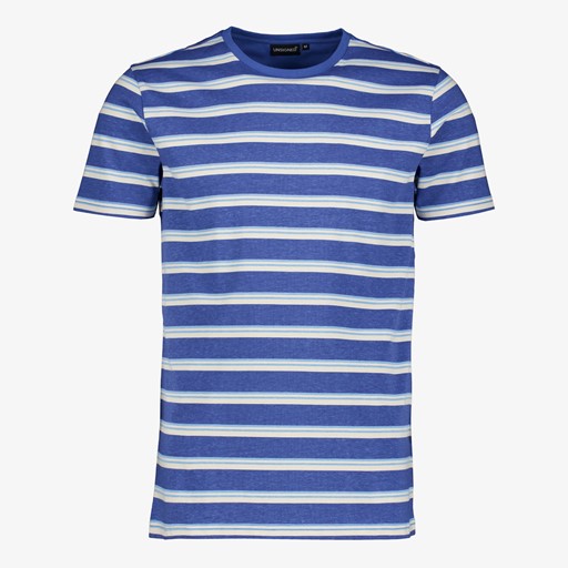 Heren T-shirt met strepen blauw
