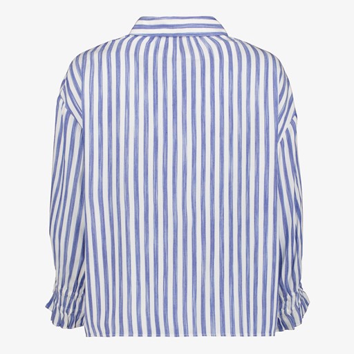 Blauw wit gestreepte dames blouse