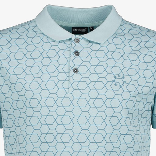 Heren polo met grafische print blauw