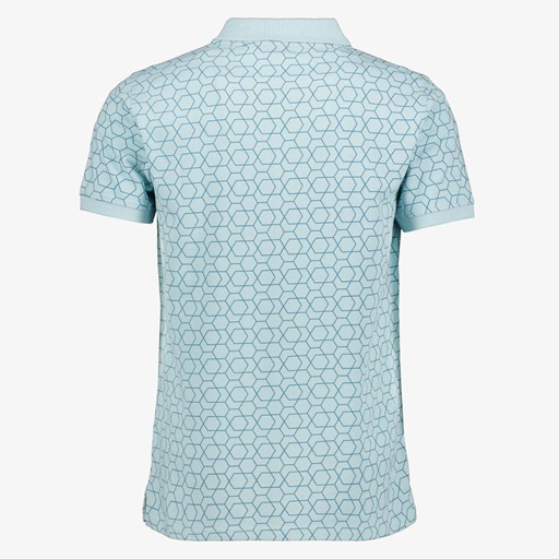 Heren polo met grafische print blauw