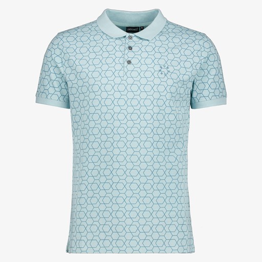 Heren polo met grafische print blauw