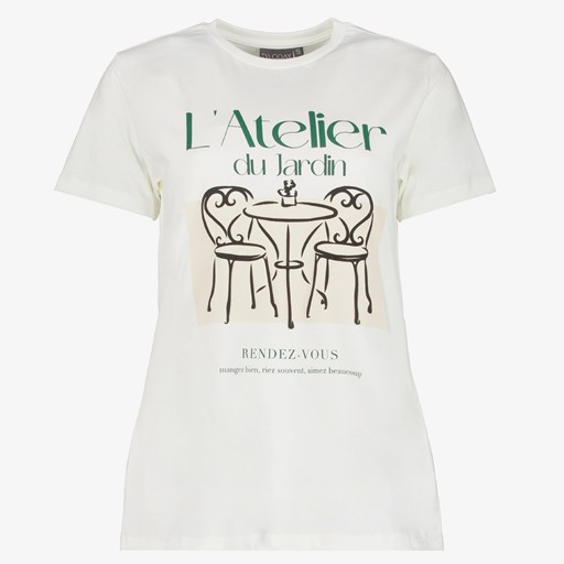 Dames T-shirt met tekstopdruk wit