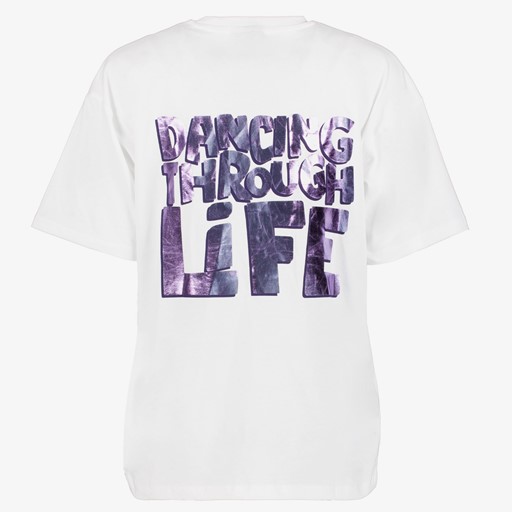 Dames T-shirt met backprint wit