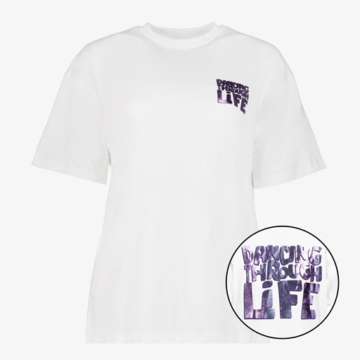 Dames T-shirt met backprint wit
