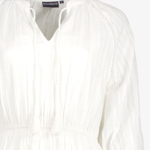 Dames jurk met ruches wit