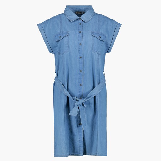 Dames denim spijkerjurk met korte mouwen