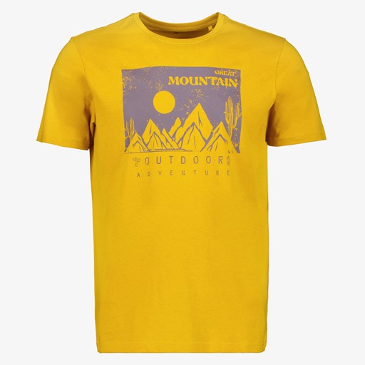 Heren T-shirt met opdruk geel