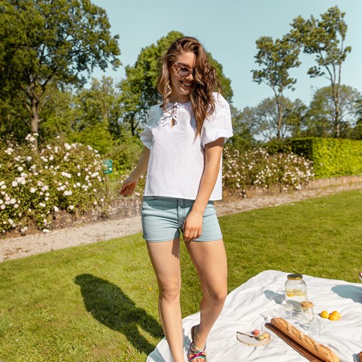 Dames blouse met halflange mouwen