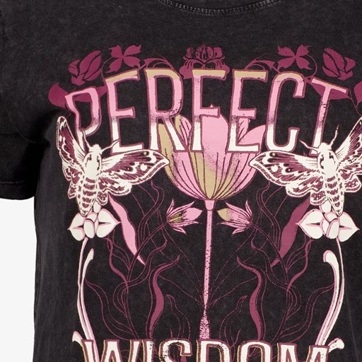 Dames T-shirt met acid wash