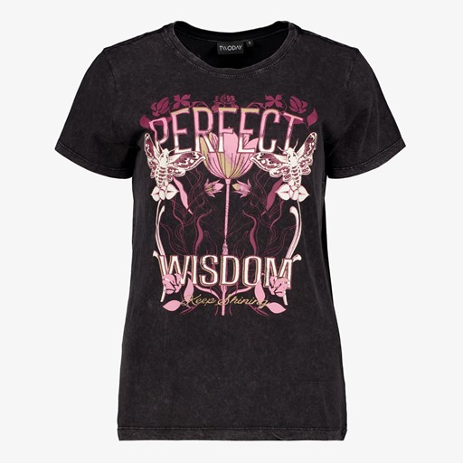 Dames T-shirt met acid wash