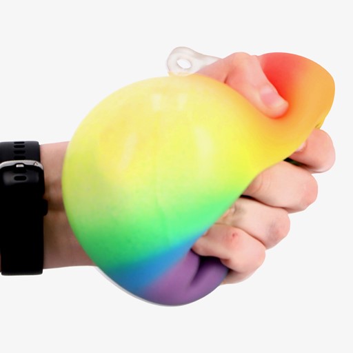 Knijpbal regenboogkleuren 11 cm