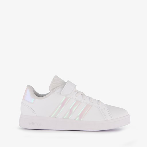 Grand Court 2.0 kinder sneakers wit zilver