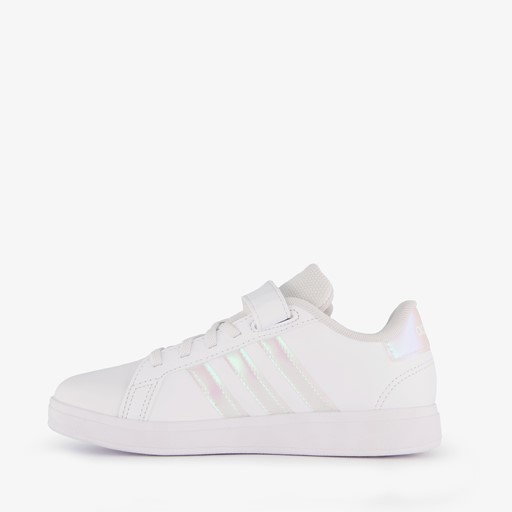 Grand Court 2.0 kinder sneakers wit zilver