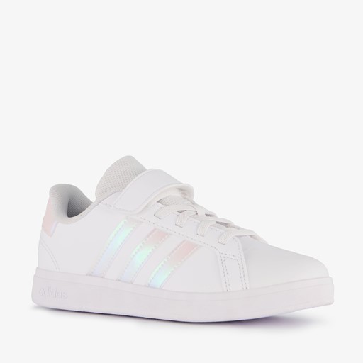 Grand Court 2.0 kinder sneakers wit zilver