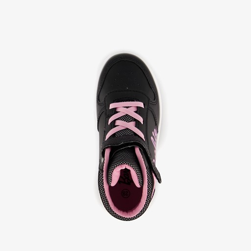 Hoge meisjes sneakers zwart roze