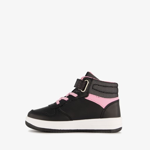 Hoge meisjes sneakers zwart roze