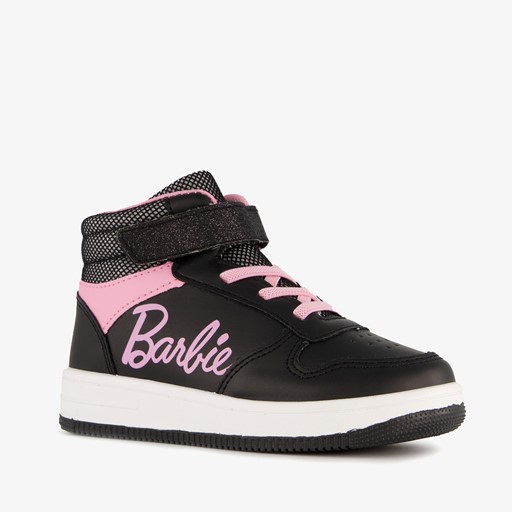 Hoge meisjes sneakers zwart roze