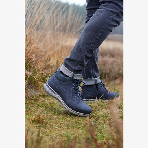 Leren heren veterschoenen blauw