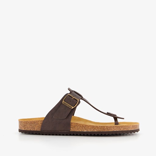 Heren bio teenslippers bruin