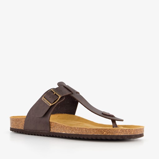 Heren bio teenslippers bruin